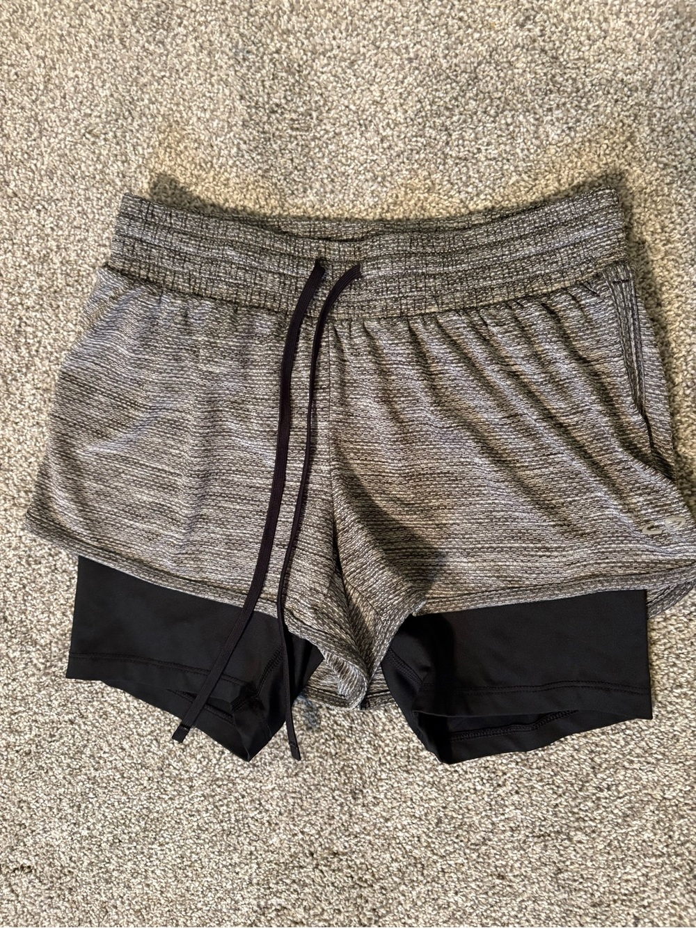 Champion Gray Layered Athletic Shorts with Black Liner
